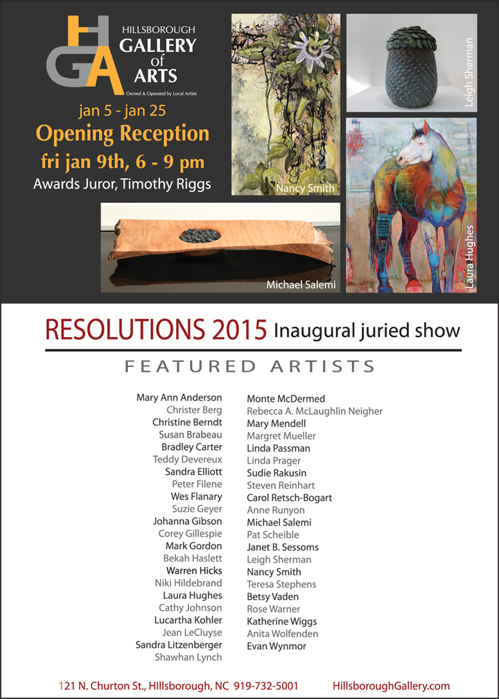 Hillsborough Gallery of Arts show, Resolutions, features two AAG members